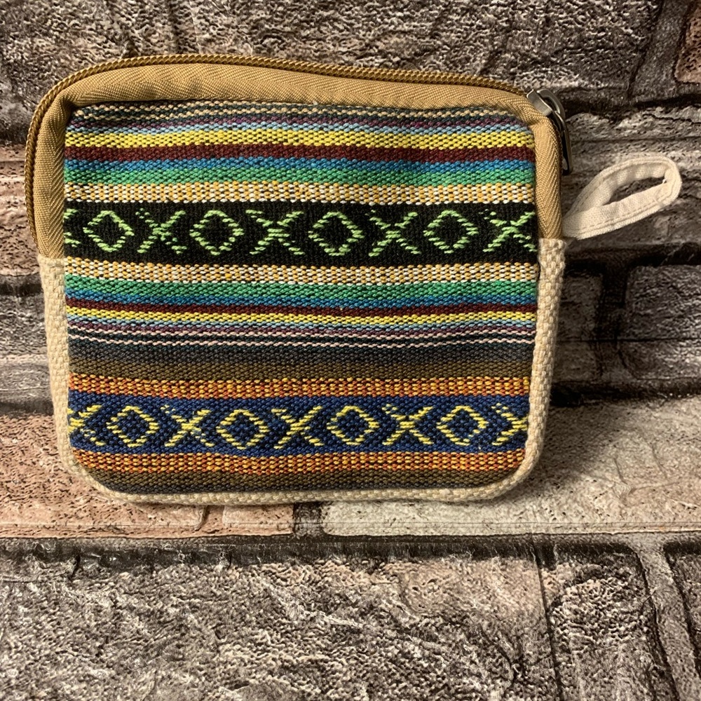 Hemp Coin Pouch With Two Zipper/Handmade In Nepal